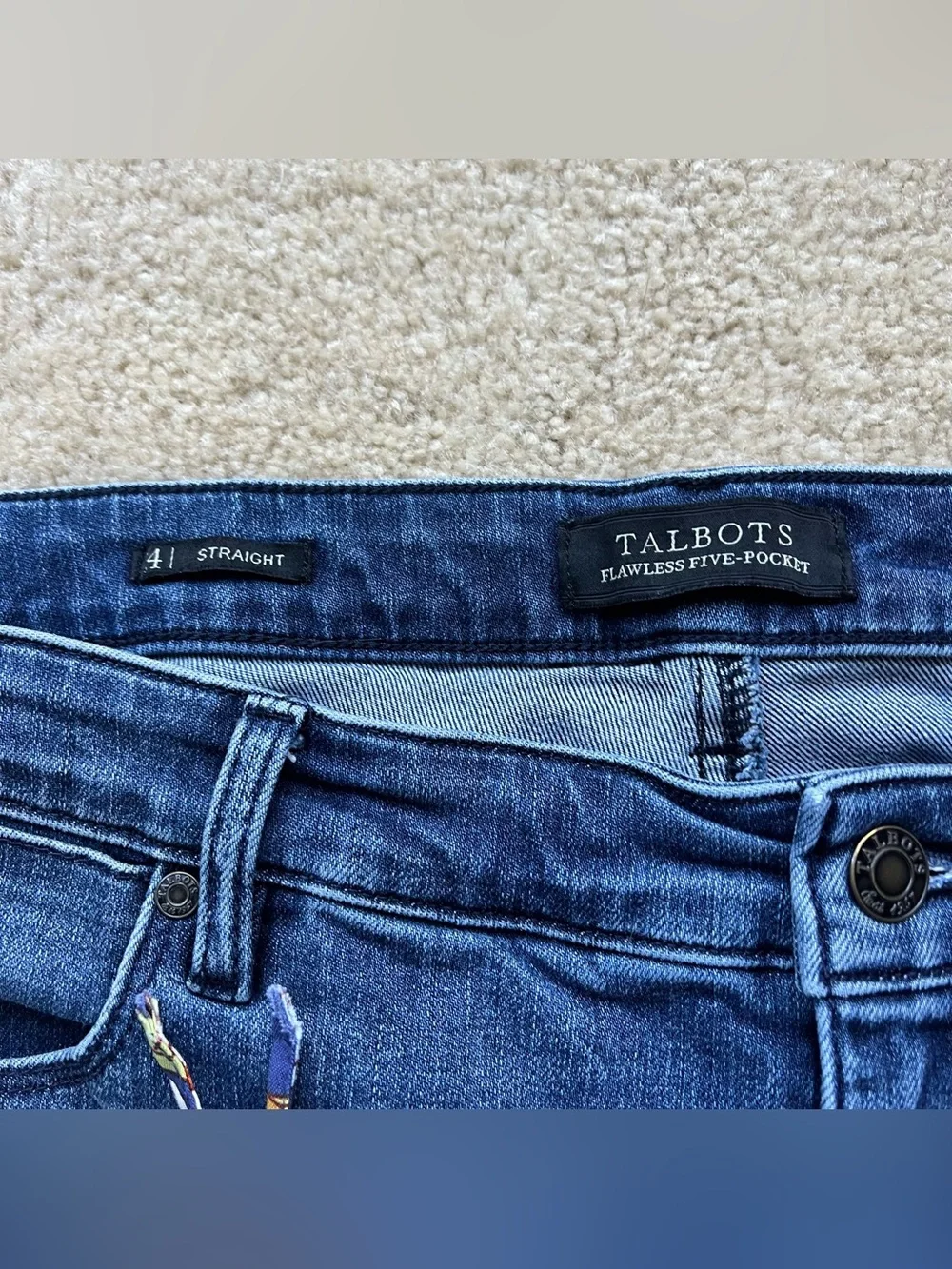 🌻Talbots Women's Flawless Five-Pocket Straight Blue Denim Jeans - 14 - VGUC